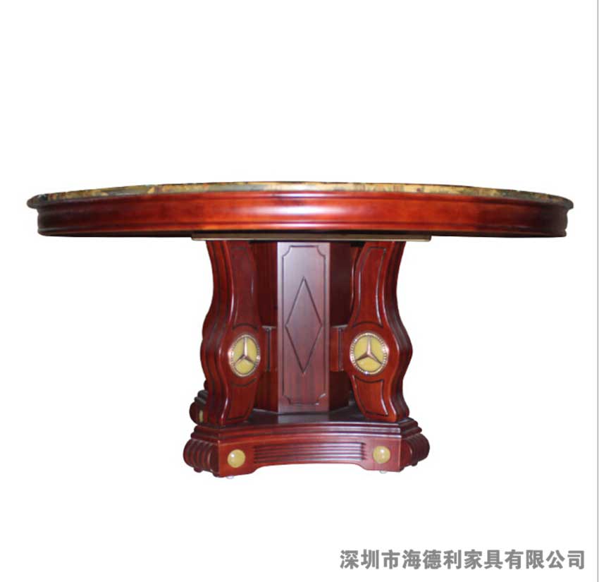 中式古典实木火锅圆桌