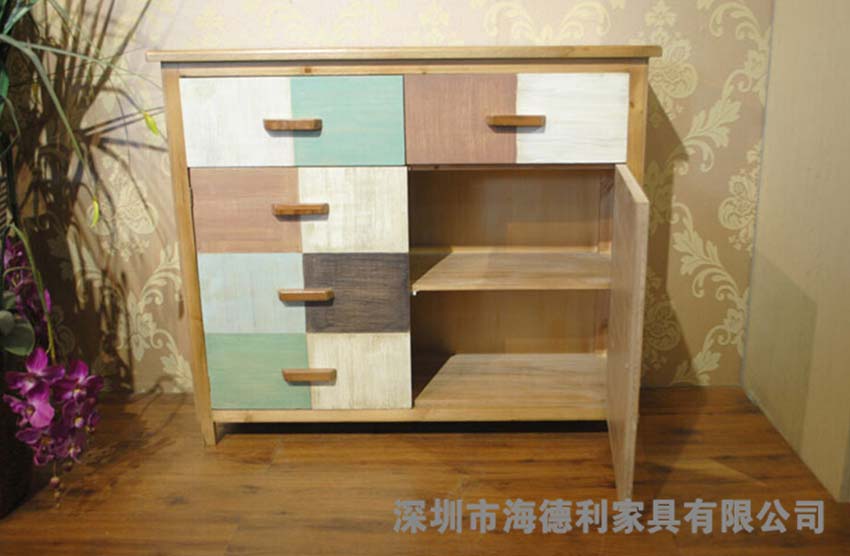简约休闲韩式松木备餐柜