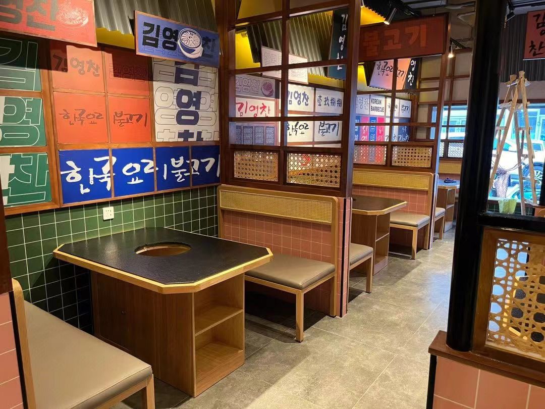 韩式自助烤肉桌子