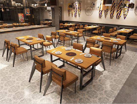 美式复古创意火锅餐厅桌椅
