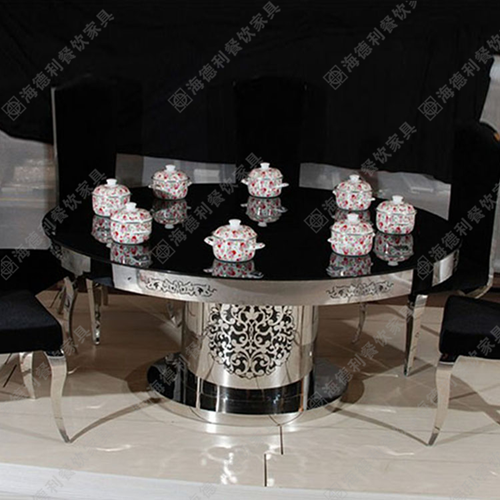 家具城 钢化玻璃不锈钢火锅桌 电磁炉火锅桌北京 内蒙厂家定做