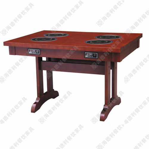 火锅桌椅 实木电磁炉火锅桌 餐厅火锅桌 自助火锅桌 烧烤桌