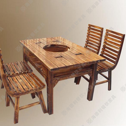实木火锅桌椅 深圳碳化木火锅桌椅 成都木质火锅桌椅